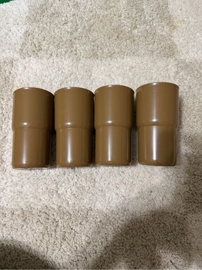 Vintage Tupperware Brown 12 oz Tumblers – Set of 4 Stackable Cups - Made in USA